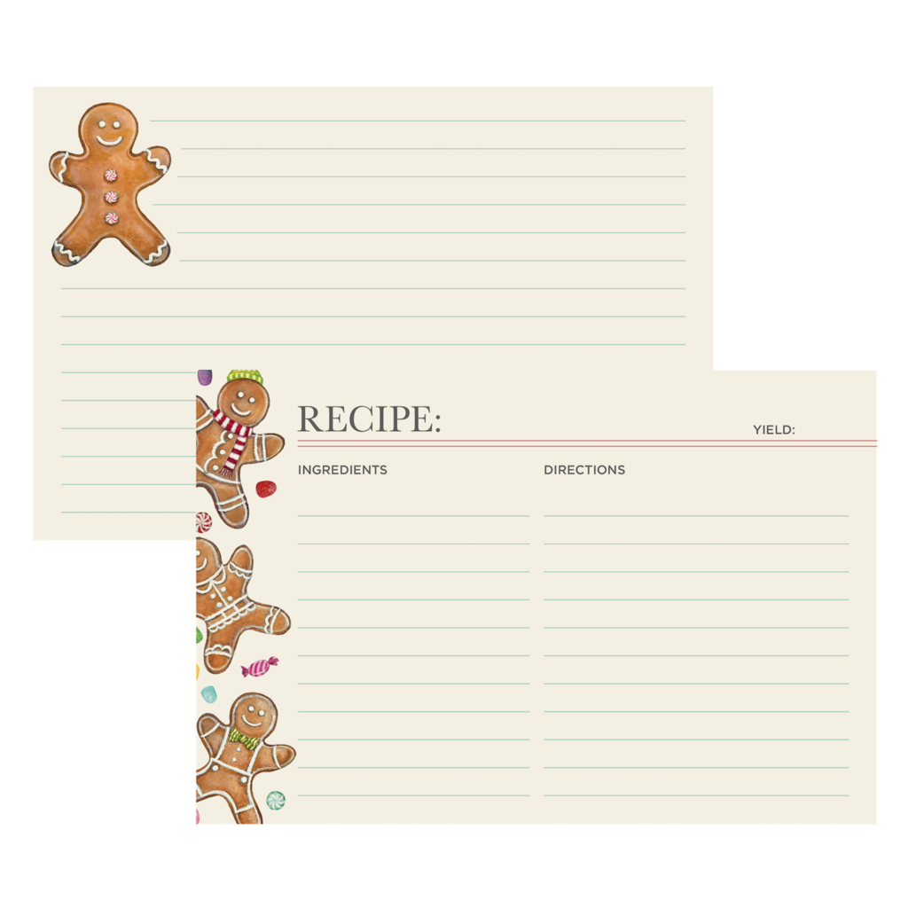 Gingerbread Man Recipe Cards