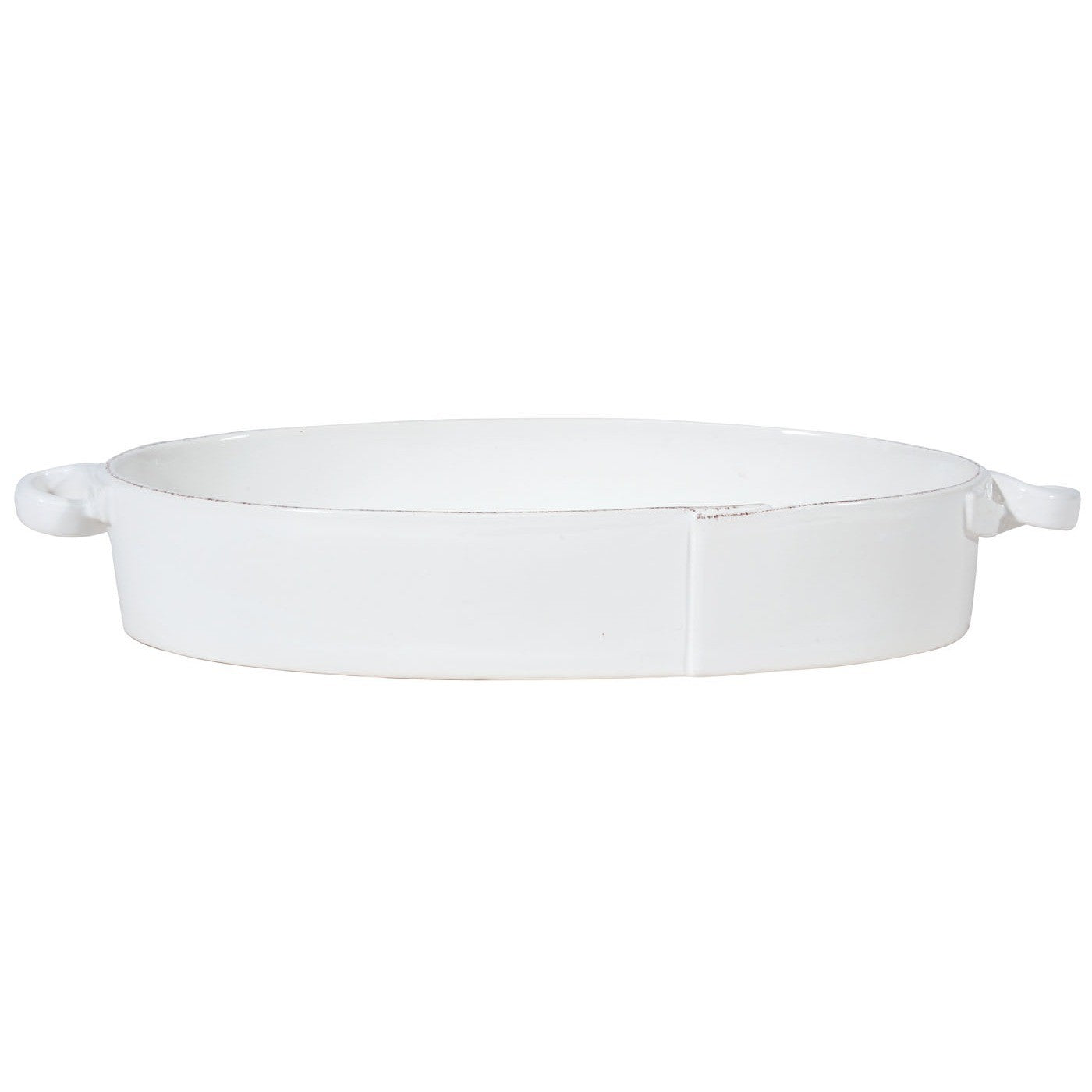 Lastra Handled Oval Baker White