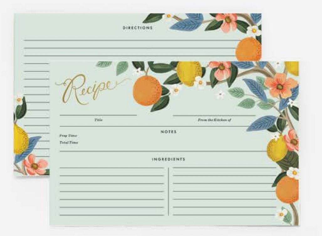 Citrus Grove Recipe Card