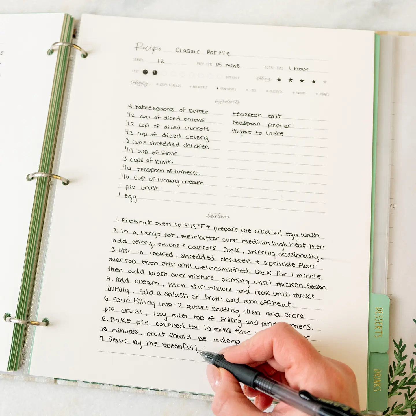 Large Recipe Page Set – The Kitchen Table