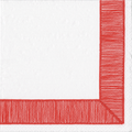 Cocktail Napkins : Ribbon Border Red