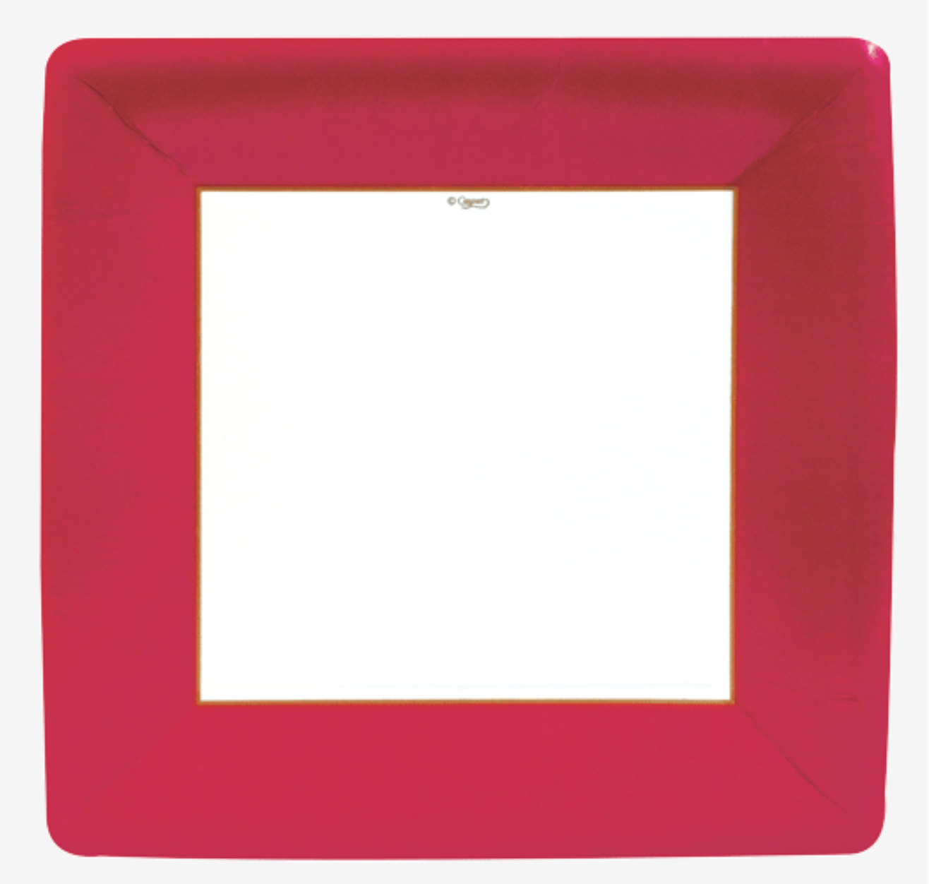Dinner Plates : Square Red Grosgrain
