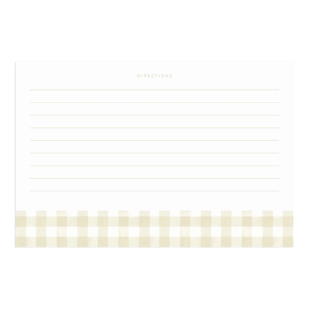 Beige Gingham Recipe Cards