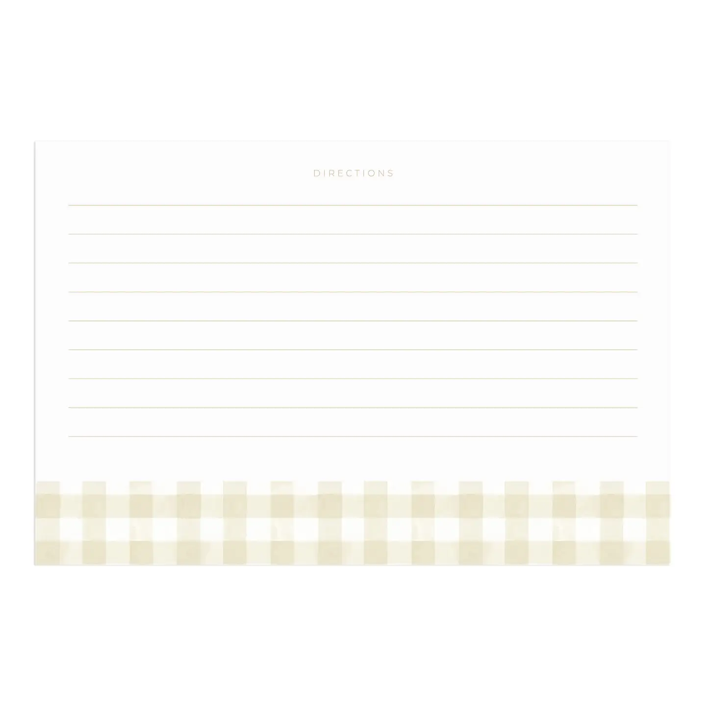 Beige Gingham Recipe Cards